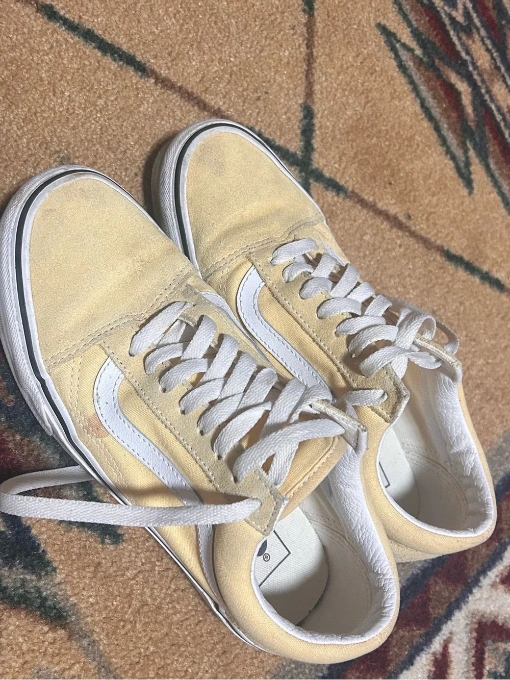 Yellow and White Low-Top Vans
